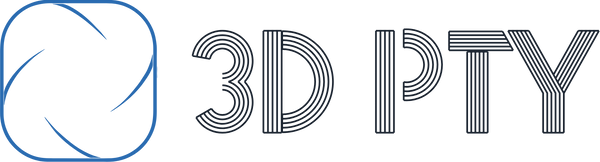 3D PTY logo horizontal grafito