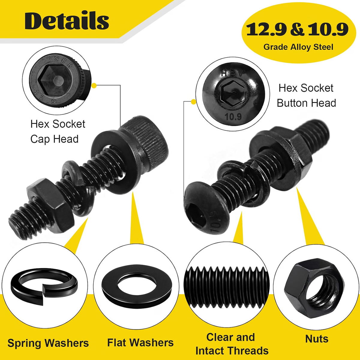 Kit de Tornillos M3 2300 Piezas con Tuercas y Arandelas – Fgruh