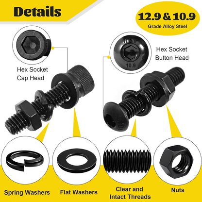 Kit de Tornillos M3 2300 Piezas con Tuercas y Arandelas – Fgruh